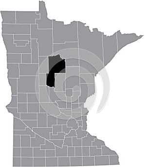 Location map of the Cass County of Minnesota, USA