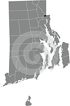 Location map of the Central Falls of Rhode Island, USA