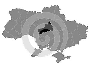 Location Map of Cherkasy Region Oblast