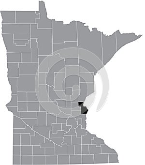 Location map of the Chisago County of Minnesota, USA