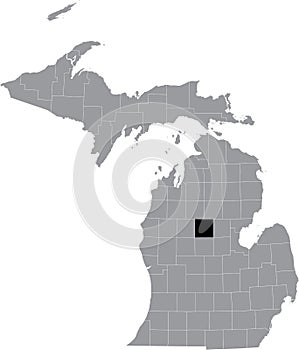 Location map of the Clare County of Michigan, USA