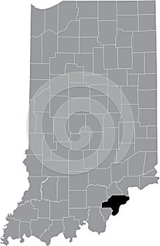 Location map of the Clark County of Indiana, USA
