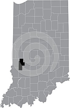 Location map of the Clay County of Indiana, USA