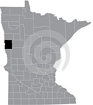 Location map of the Clay County of Minnesota, USA