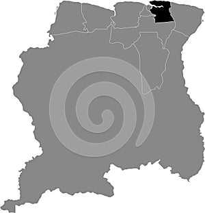 Location Map of Commewijne District