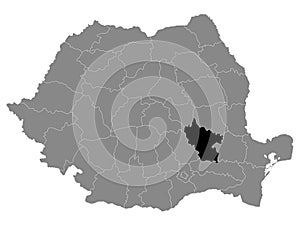 Location Map of County BuzÄƒu