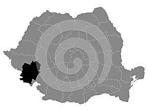 Location Map of County CaraÈ™-Severin