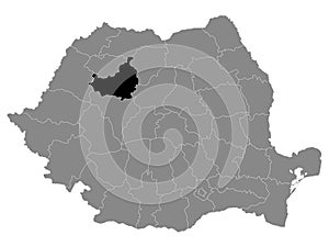 Location Map of County Cluj