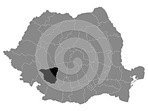 Location Map of County Gorj