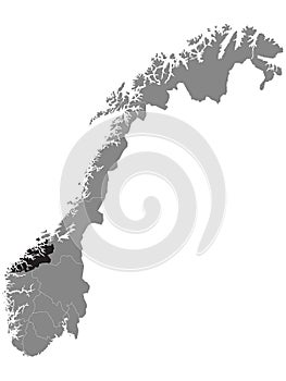 Location Map of County MÃ¸re og Romsdal