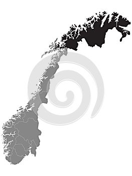 Location Map of County Troms og Finnmark