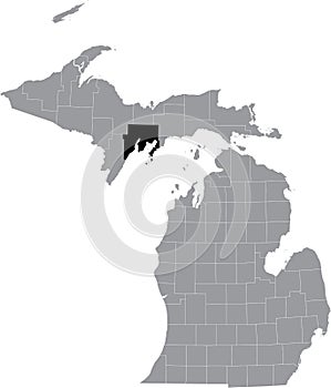 Location map of the Delta County of Michigan, USA