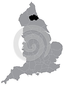 Location Map of Durham Ceremonial County Lieutenancy Area