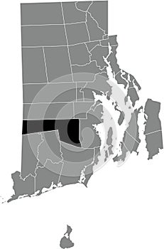 Location map of the Exeter of Rhode Island, USA