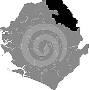 Location map of the Falaba district of Sierra Leone