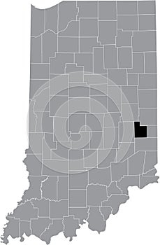 Location map of the Fayette County of Indiana, USA