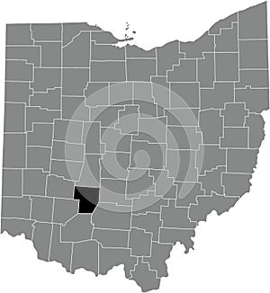 Location map of the Fayette County of Ohio, USA