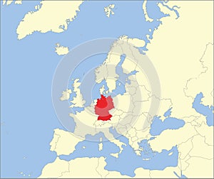 Location map of the FEDERAL REPUBLIC OF GERMANY, EUROPE