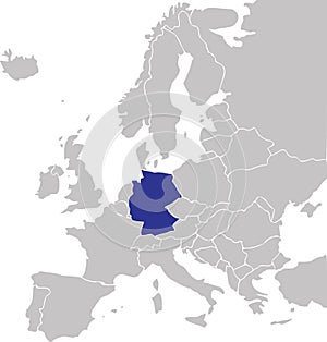 Location map of the FEDERAL REPUBLIC OF GERMANY, EUROPE