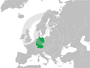 Location map of the FEDERAL REPUBLIC OF GERMANY, EUROPE