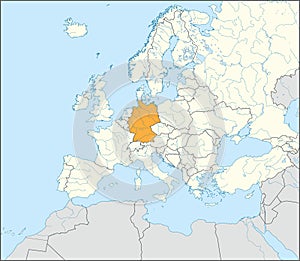 Location map of the FEDERAL REPUBLIC OF GERMANY, EUROPE