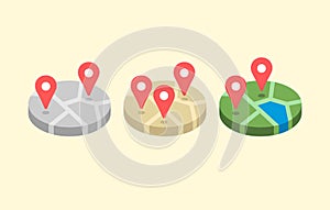 Location map flat design icon