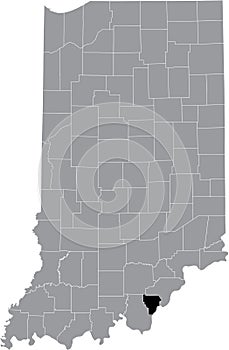 Location map of the Floyd County of Indiana, USA