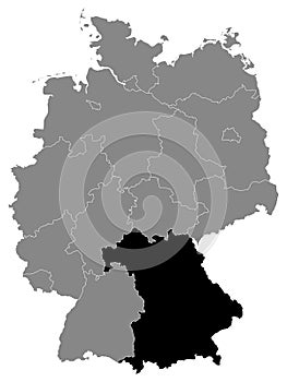 Location Map of Freistaat Bayern