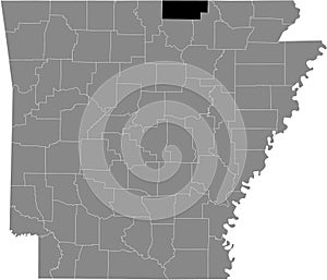 Location map of the Fulton county of Arkansas, USA