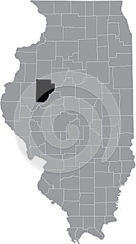 Location map of the Fulton County of Illinois, USA