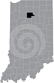 Location map of the Fulton County of Indiana, USA