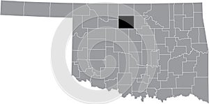 Location map of the Garfield County of Oklahoma, USA
