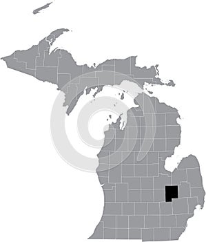 Location map of the Genesee County of Michigan, USA