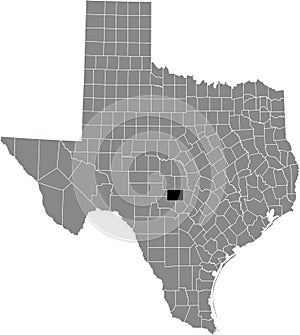 Location map of the Gillespie County of Texas, USA