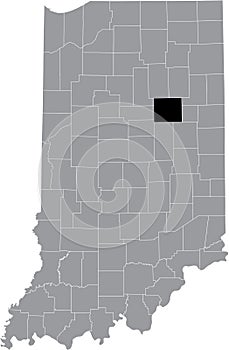 Location map of the Grant County of Indiana, USA