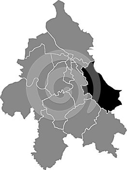 Location map of the Grocka municipality of Belgrade, Serbia