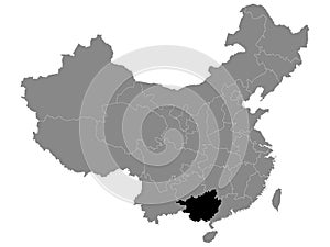 Location Map of Guangxi Zhuang Autonomous Region