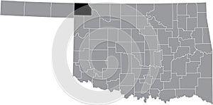 Location map of the Harper County of Oklahoma, USA