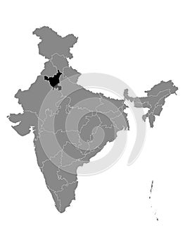 Location Map of Haryana State photo
