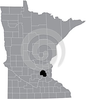 Location map of the Hennepin County of Minnesota, USA