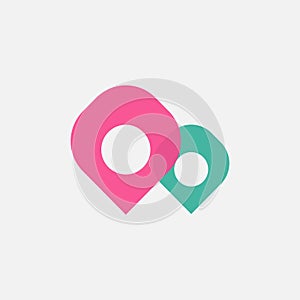 Location map icon, gps pointer mark. Vector illustration