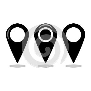 Location map icon set, gps pointer mark vector collection