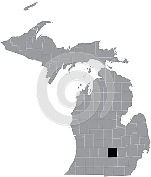 Location map of the Ingham County of Michigan, USA