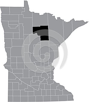 Location map of the Itasca County of Minnesota, USA