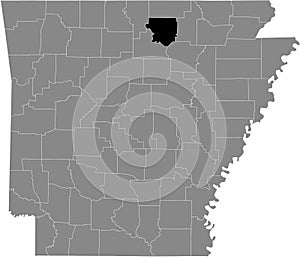 Location map of the Izard county of Arkansas, USA