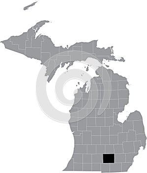 Location map of the Jackson County of Michigan, USA