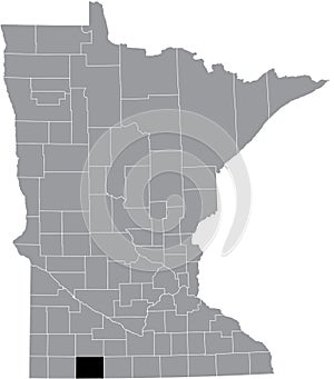 Location map of the Jackson County of Minnesota, USA