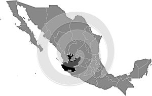 Location map of Jalisco state