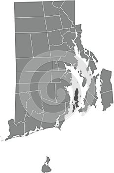 Location map of the Jamestown of Rhode Island, USA