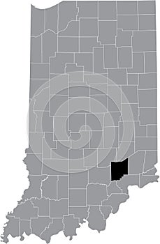 Location map of the Jennings County of Indiana, USA